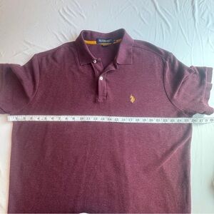 US Polo Assn Shirt Short Sleeve Men's XXL Ultimate Pique Maroon Cotton Blend